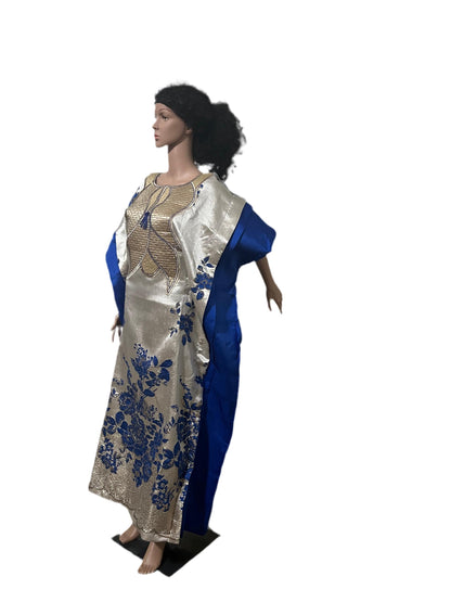 African Luxury Embroidered Damask Brocade Bubu