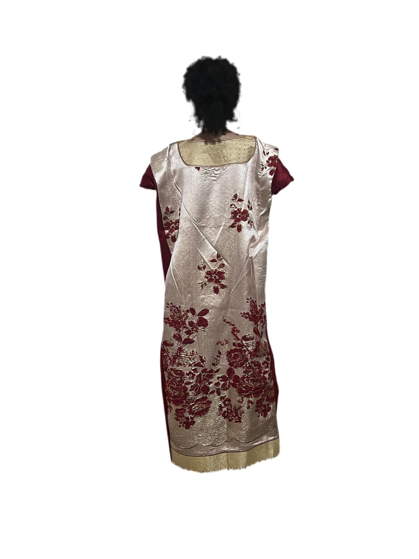 African Luxury Embroidered Damask Brocade Bubu