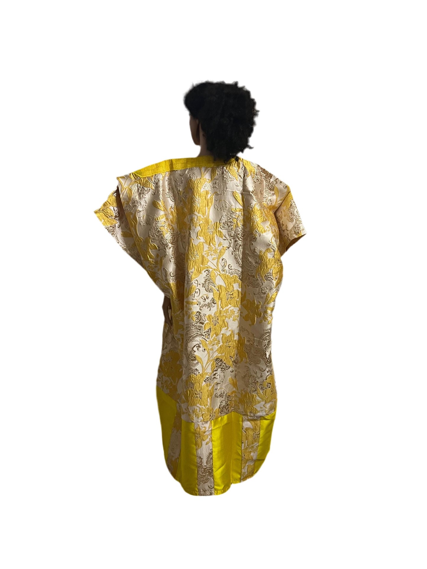 Luxury African Damask Brocade Bubu Maxi Dress