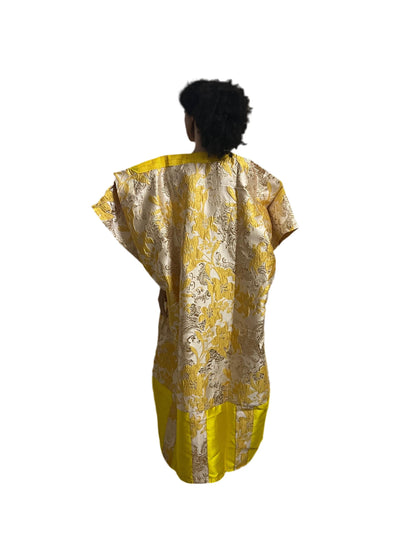 Luxury African Damask Brocade Bubu Maxi Dress