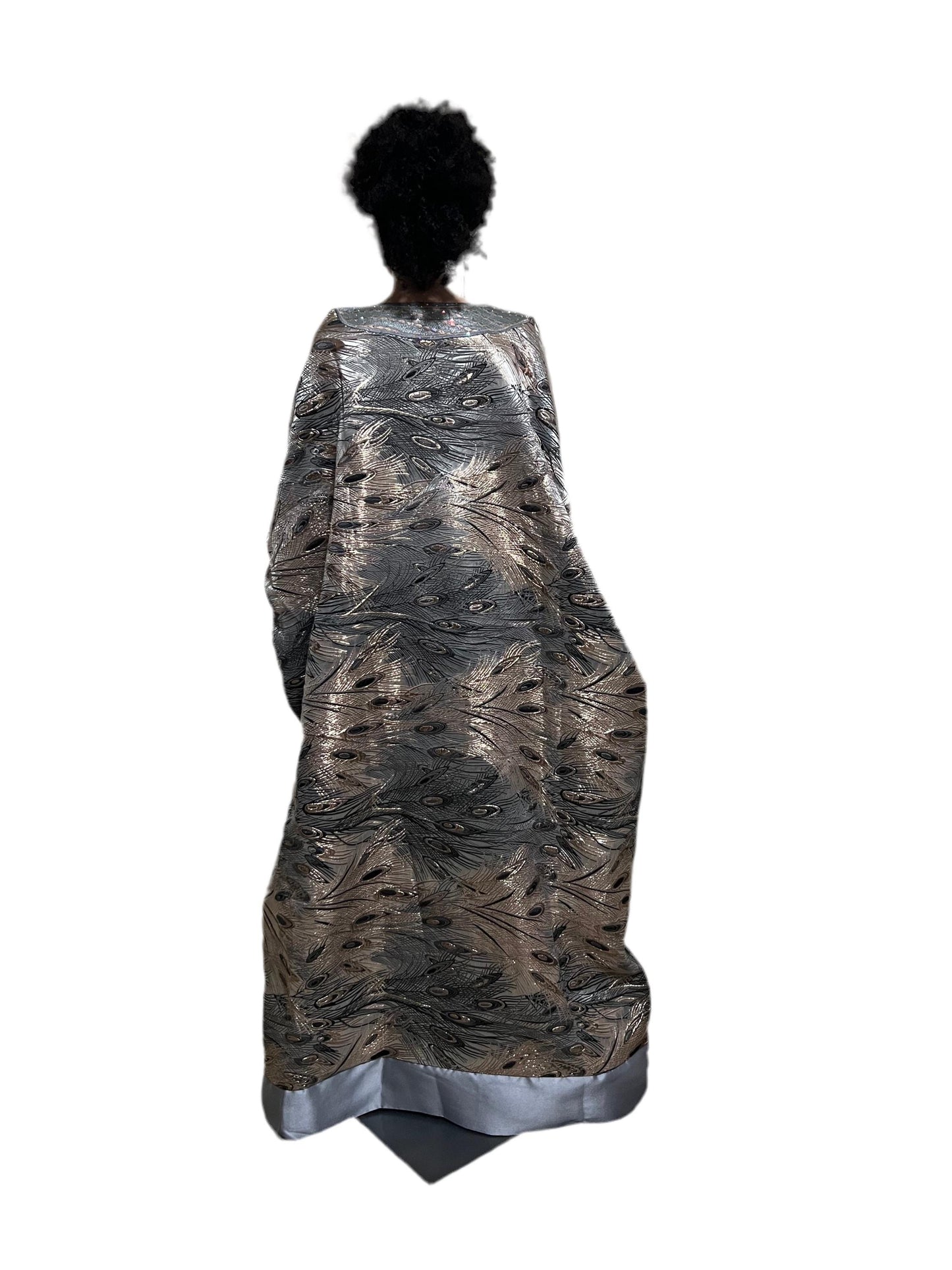 Luxury African Damask Brocade Bubu Maxi Dress