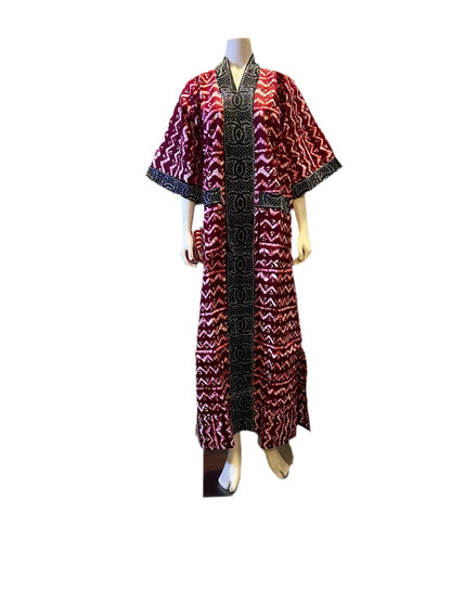 African  Ankara Wax Print Kimono Stoned Kaftan Dress