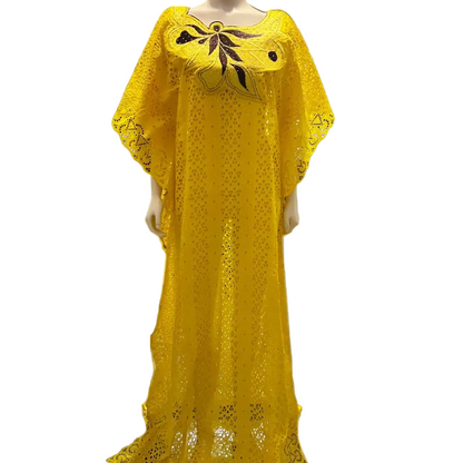 African Luxury Embroidered Lace Boubou Dress Afro American Outfits