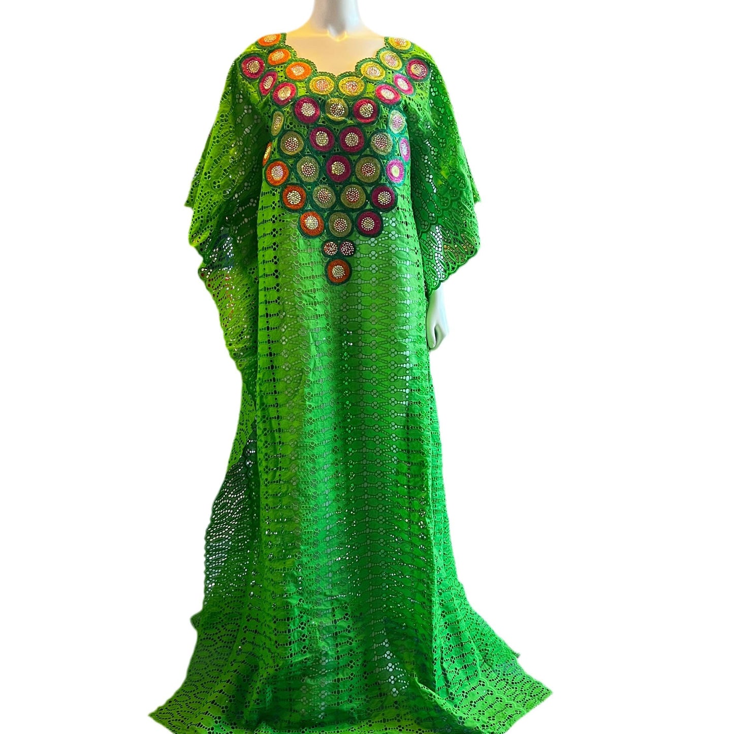 African Luxury Embroidered Lace Boubou Dress Afro American Outfits