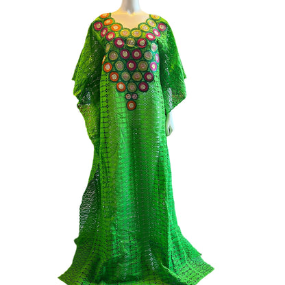 African Luxury Embroidered Lace Boubou Dress Afro American Outfits