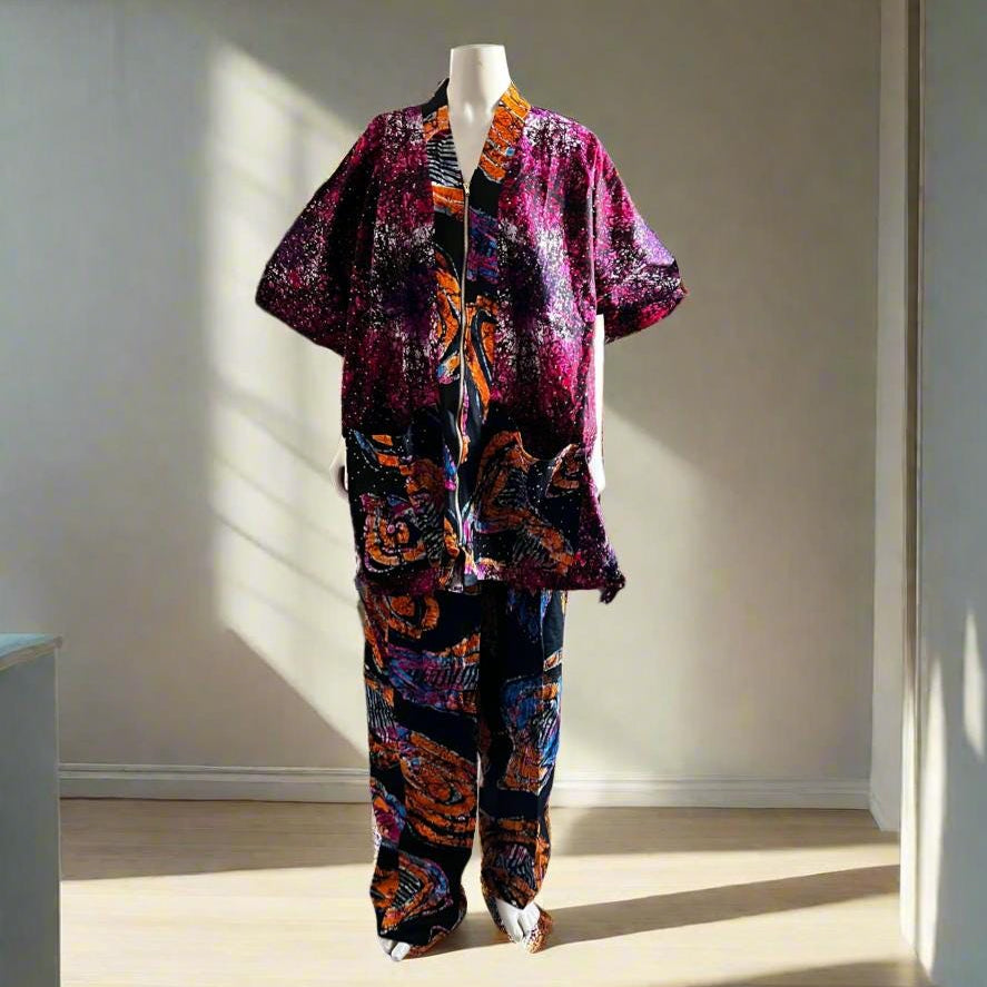 Variety African Print Ankara Cotton Pant Set Afro American Outfits