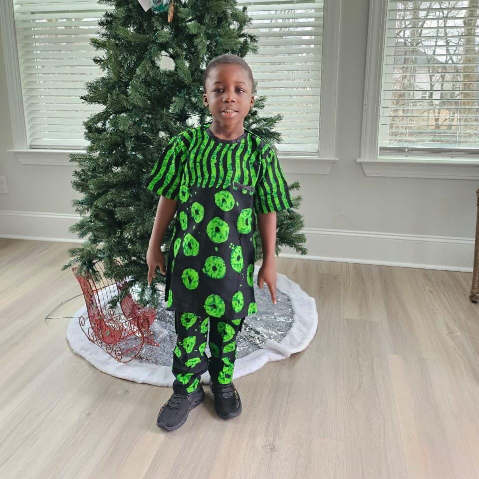 African Ankara Print  Boys Afro  2p Pant Set Afro American Outfits