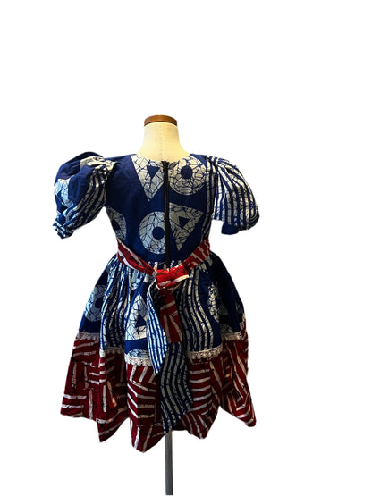 African Ankara Girls Afro Sunshine Ball Dress