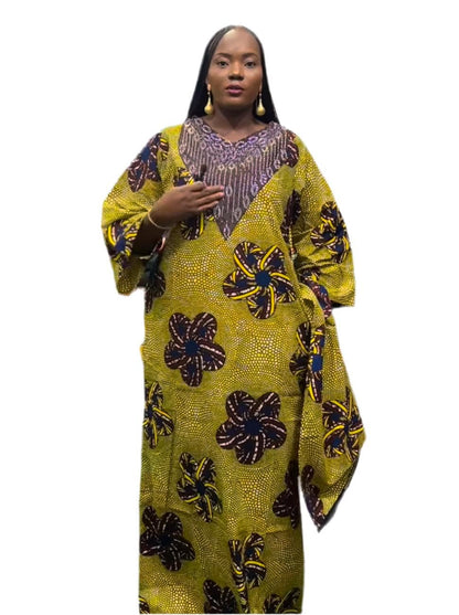 African Ankara Wax Print Unique Freestyle Dress/Kaftan