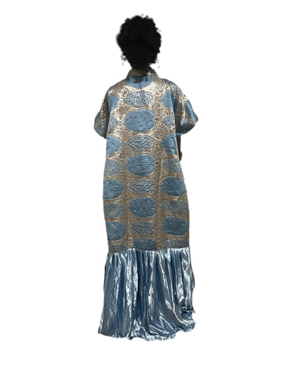 African Luxury Mixed Women Damask Brocade Bubu/ Kaftan Maxi Dress