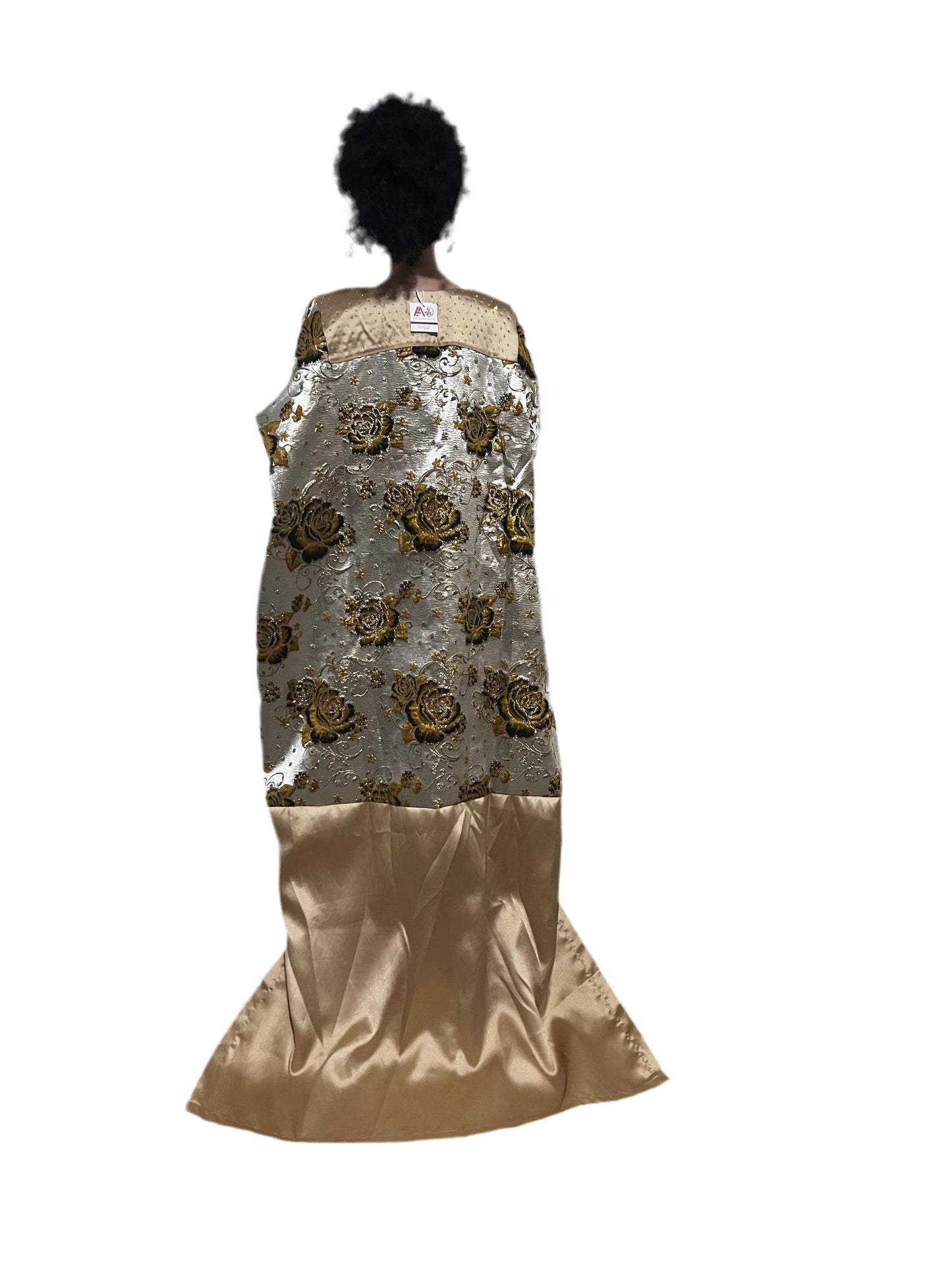 African Luxury Mixed Women Damask Brocade Bubu/ Kaftan Maxi Dress