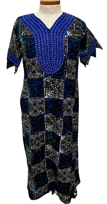 African Ankara Wax Print  Freestyle Kaftan Dress