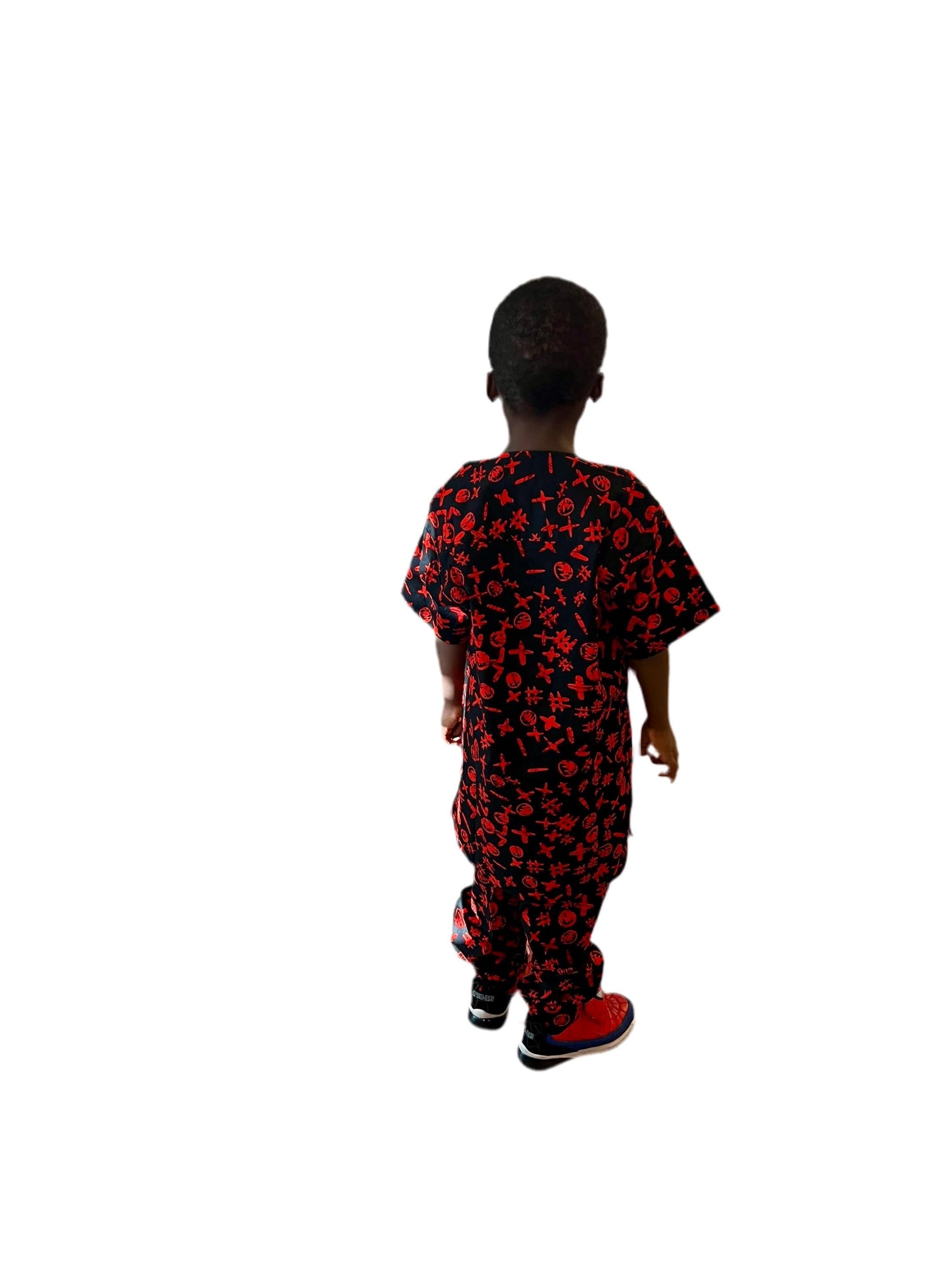 African Ankara Print  Boys Afro  2p Pant Set Afro American Outfits