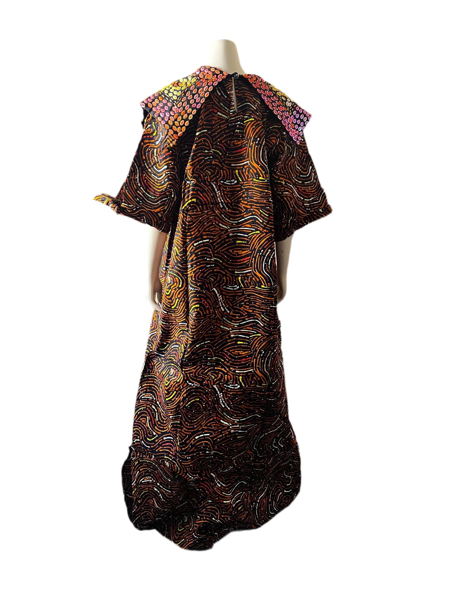 African Print Hand Beaded Ankara Maxi Dress