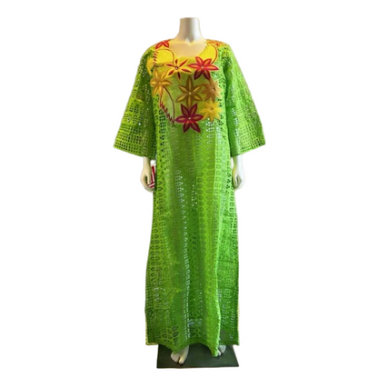 African Luxury Embroidered Lace Boubou Dress Afro American Outfits
