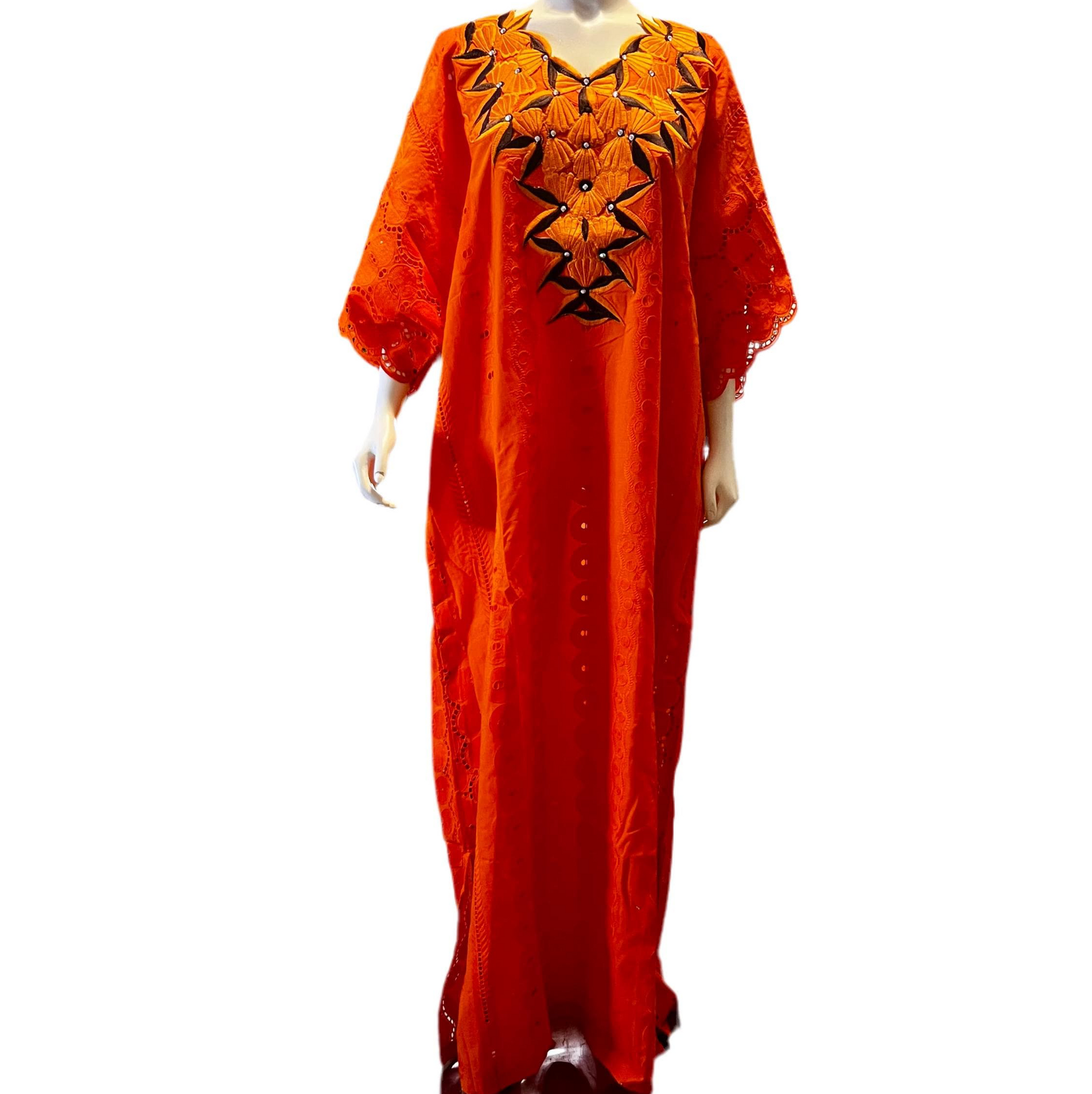 African Luxury Embroidered Lace Boubou Dress Afro American Outfits