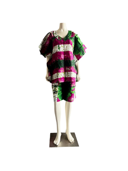 African Ankara  Ethnic/Batik Print 2p Short Pant Set
