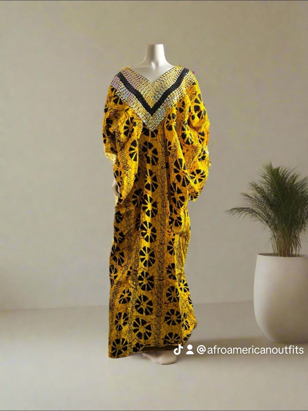 African Print Ankara Hand Beaded Bubu