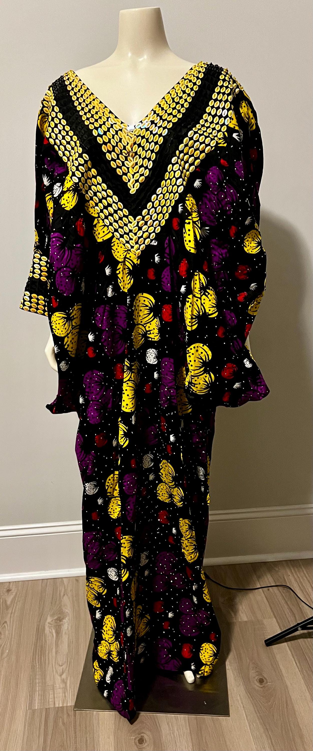 African Print Ankara Hand Beaded Bubu