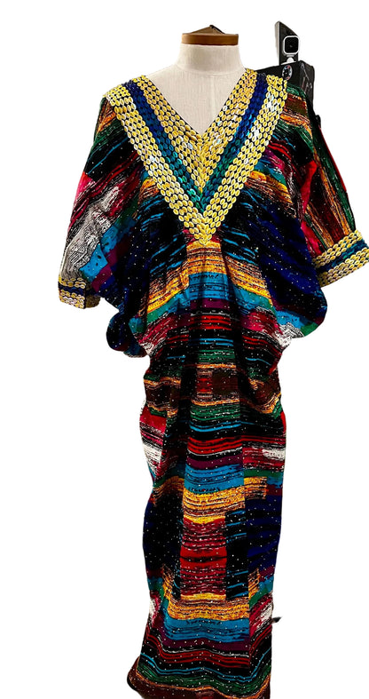 African Print Ankara Hand Beaded Bubu