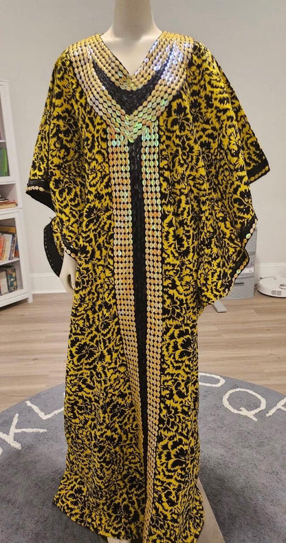 African Wax Print Hand Beaded Luxury Boubou Dress Afro American Outfits