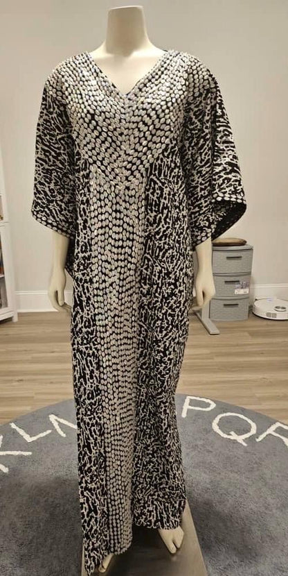 African Wax Print Hand Beaded Luxury Boubou Dress Afro American Outfits