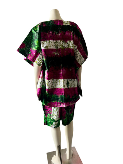 African Ankara  Ethnic/Batik Print 2p Short Pant Set