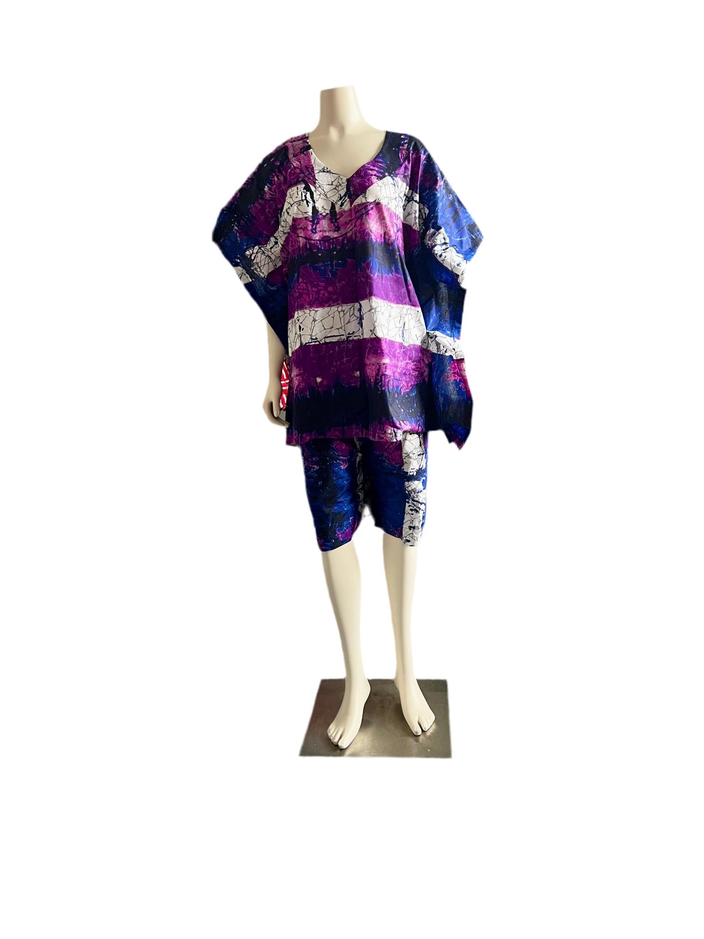 African Ankara  Ethnic/Batik Print 2p Short Pant Set