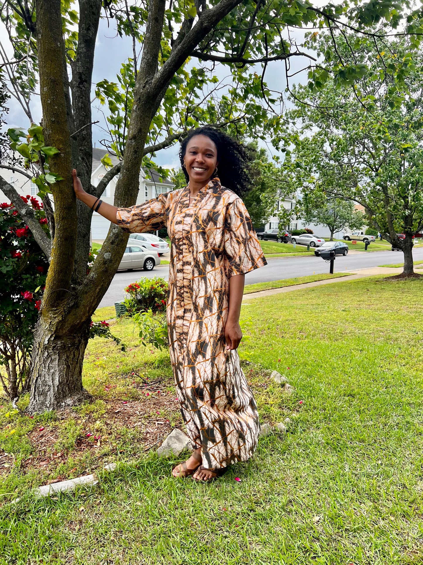 African Unique Rich Aunty Black Damask Brocade Boubou/Maxi Dress Afro American Outfits