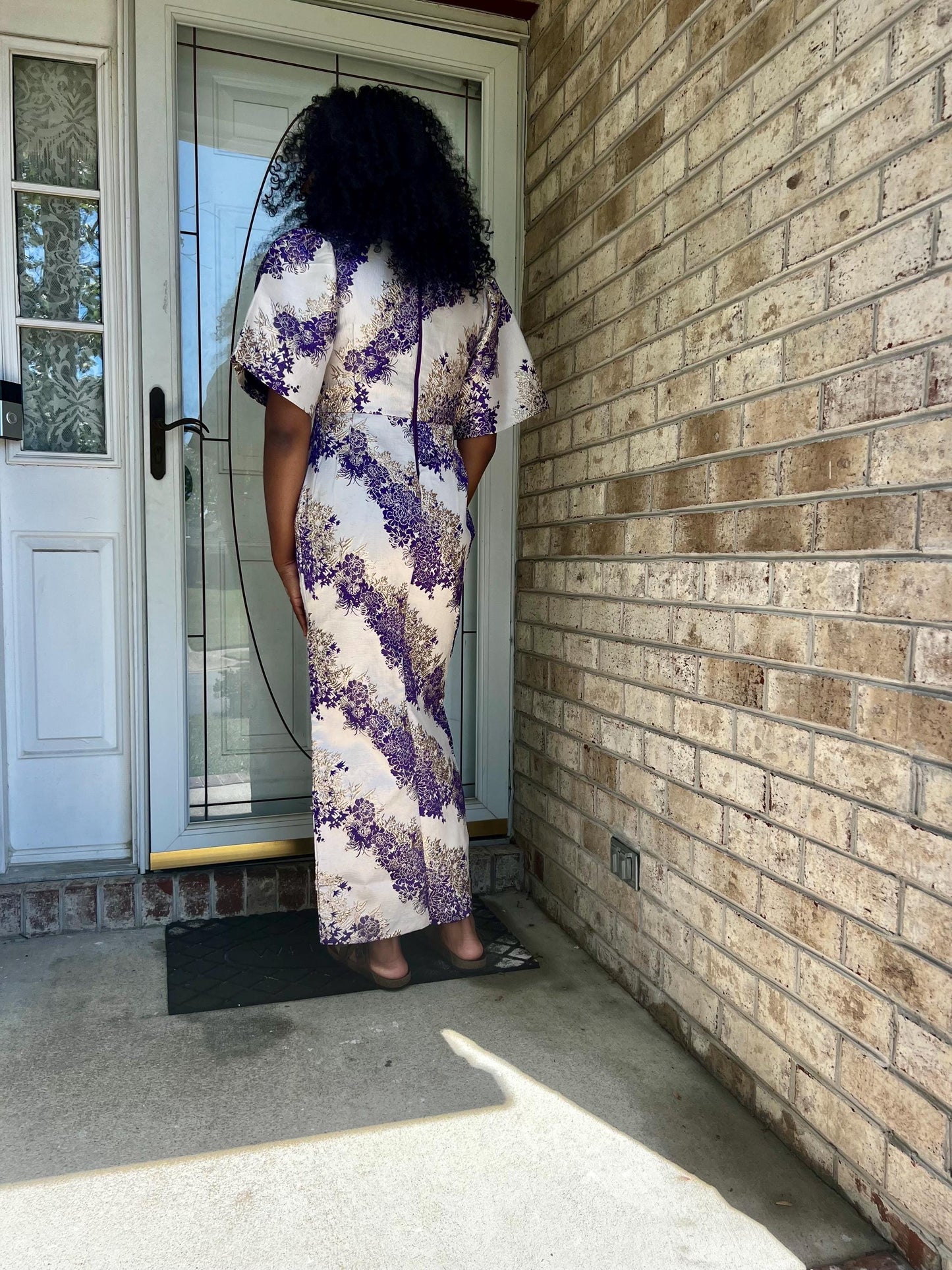 Elegant Damask Brocade fitted Afro Talia Dress