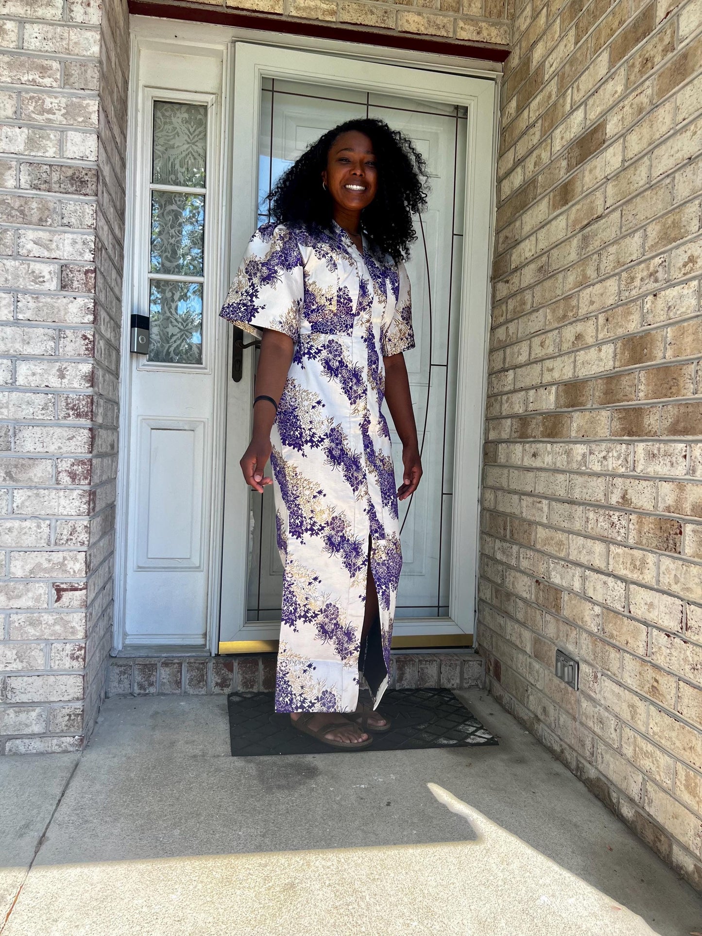 Elegant Damask Brocade fitted Afro Talia Dress