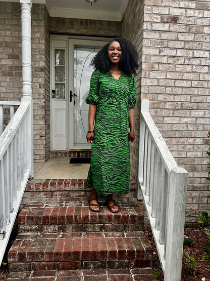 African Print Ankara Tie waist Sisi Eko Dress Afro American Outfits