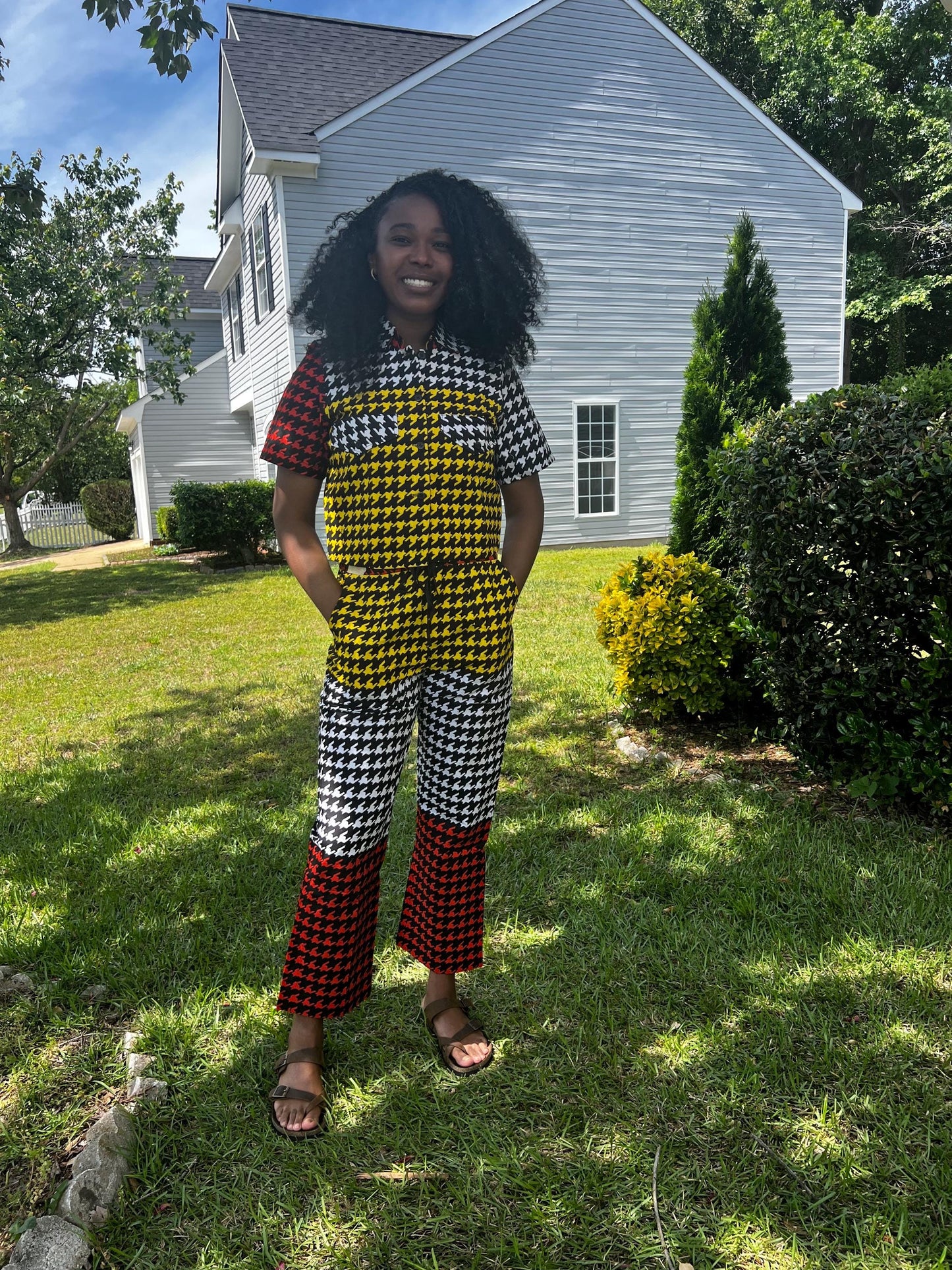 African Print Ankara Cropped Top  2p Pant Set