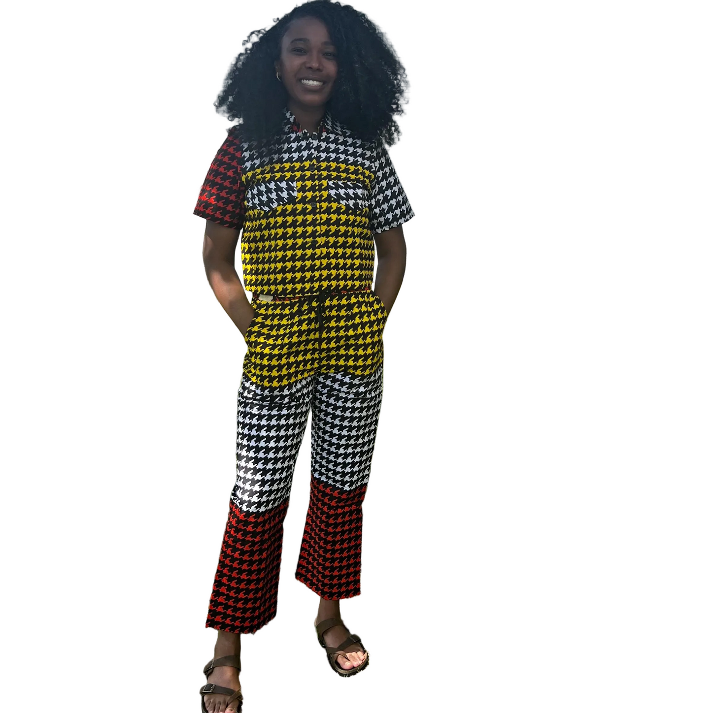 African Print Ankara Cropped Top  2p Pant Set