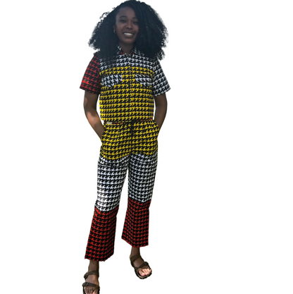 African Print Ankara Cropped Top  2p Pant Set