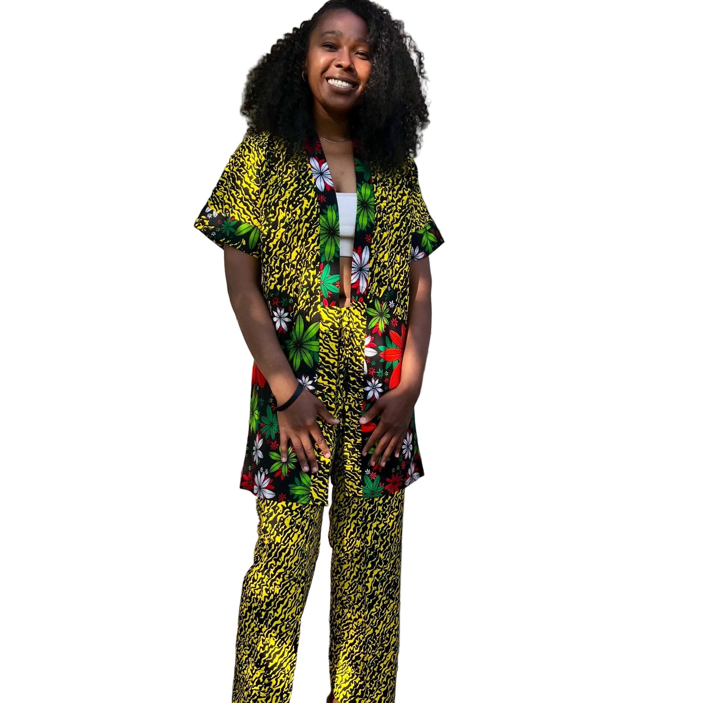 African  Ankara Wax Print  Kimono Pant Set