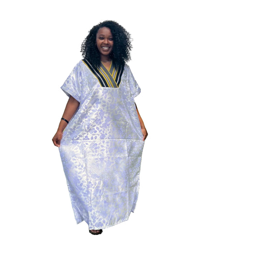 African Unique Damask Brocade with Sequin/Aso-Oke Boubou/Maxi Dress