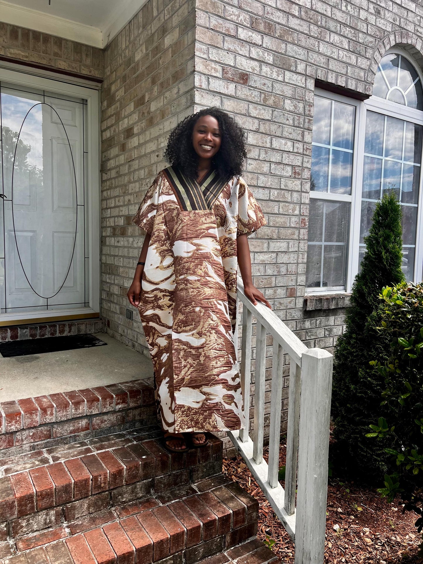 African Unique Damask Brocade with Sequin/Aso-Oke Boubou/Maxi Dress