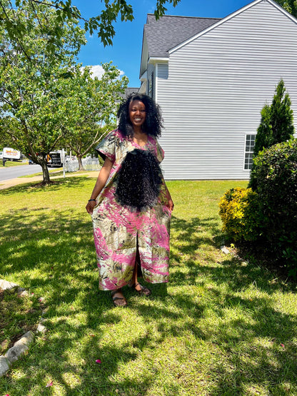 African Unique Damask Brocade with Sequin/Aso-Oke Boubou/Maxi Dress
