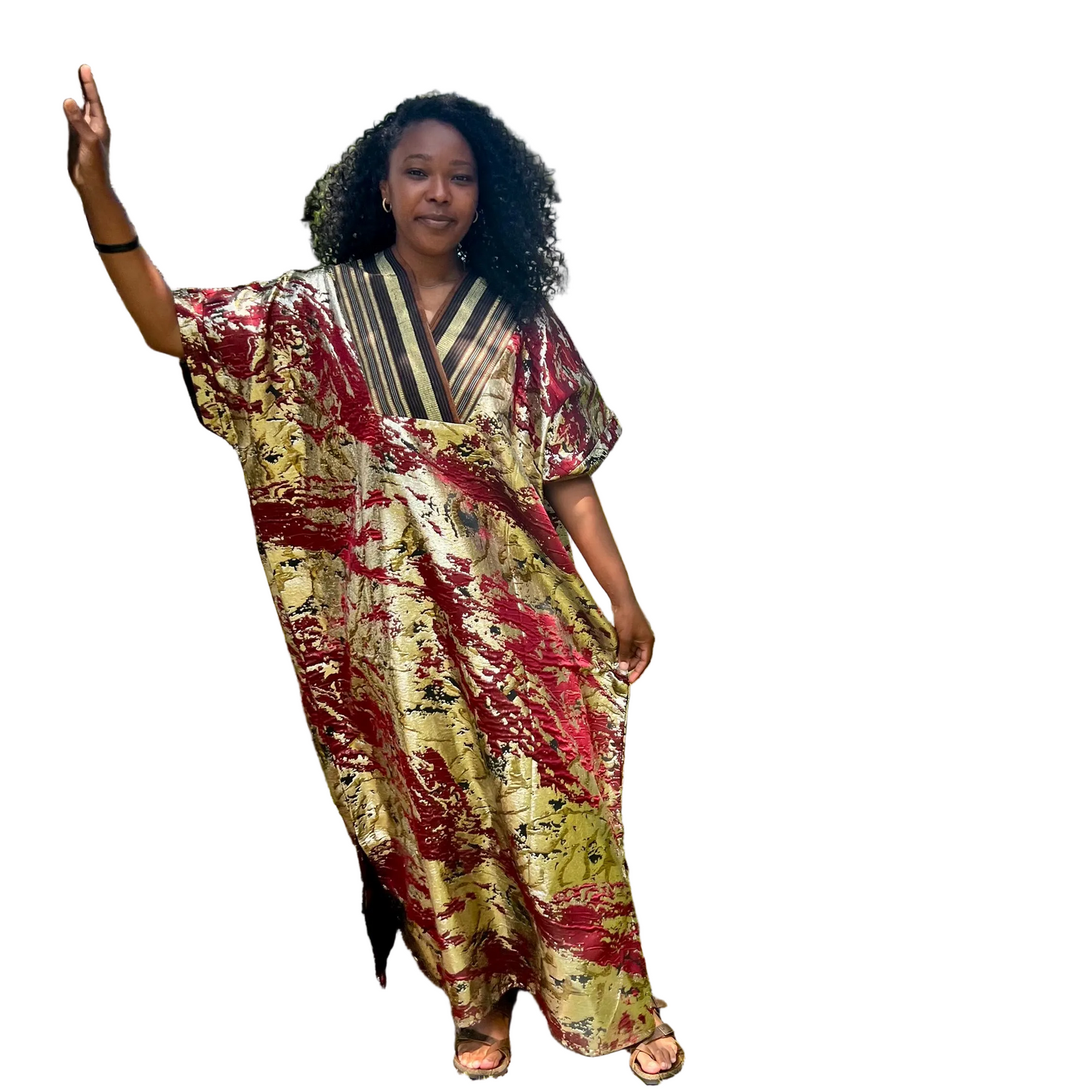 African Unique Damask Brocade with Sequin/Aso-Oke Boubou/Maxi Dress