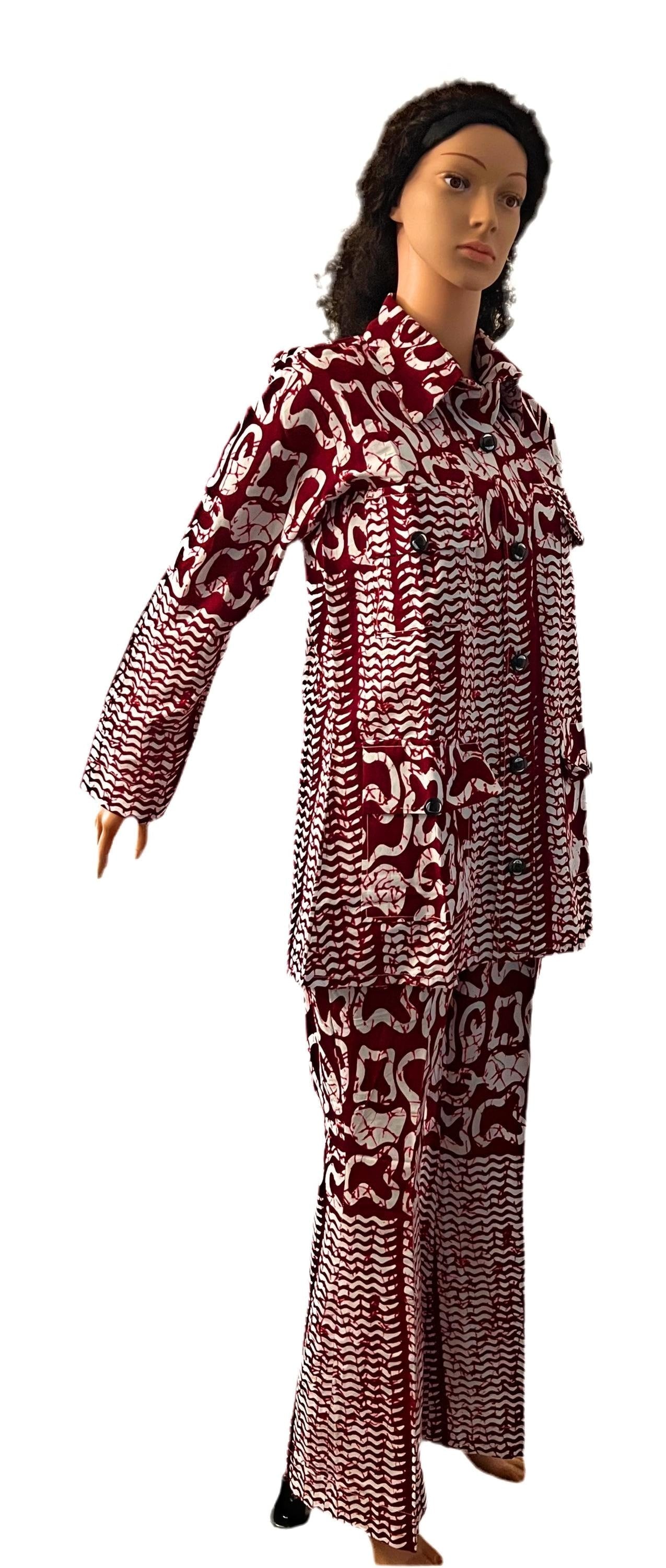 African Print Ankara  Pant Set Afro American Outfits