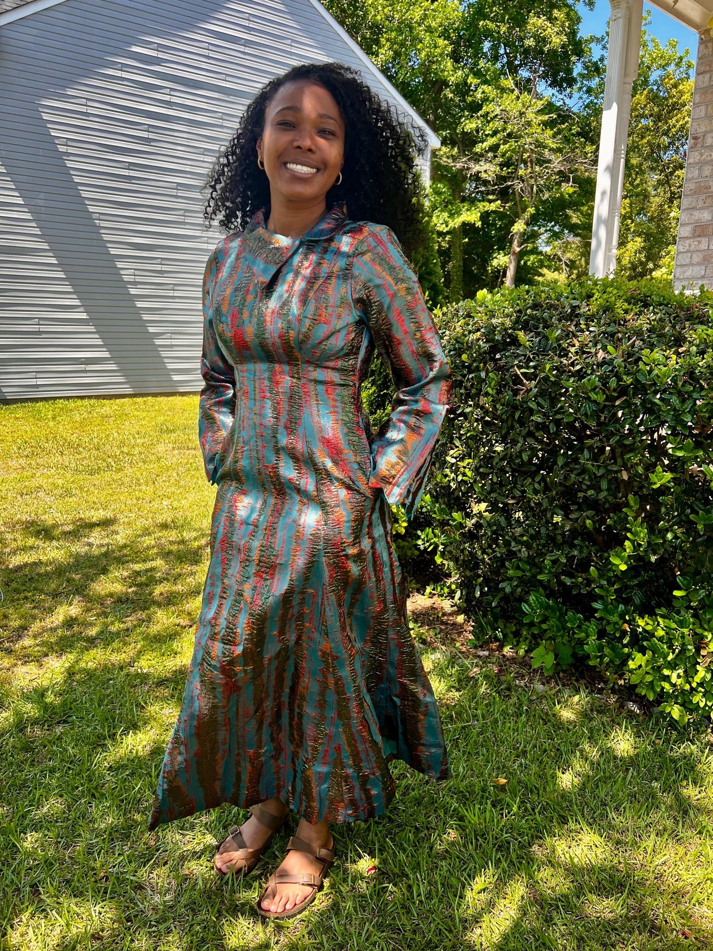 Luxury Damask Brocade  Fitted Dress