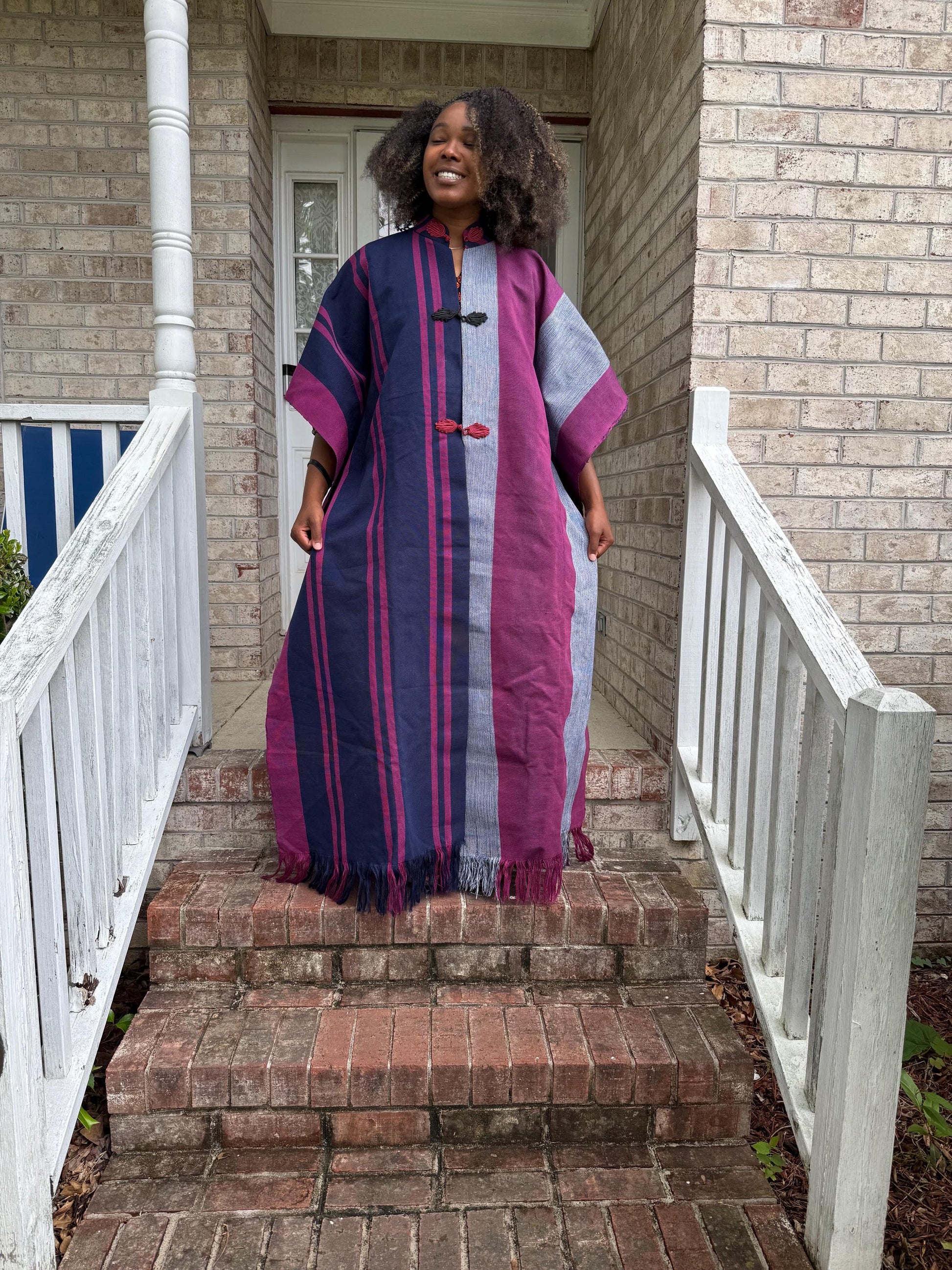 African Traditional Woven Aso-Oke/Kente Kimono Throw Afro American Outfits