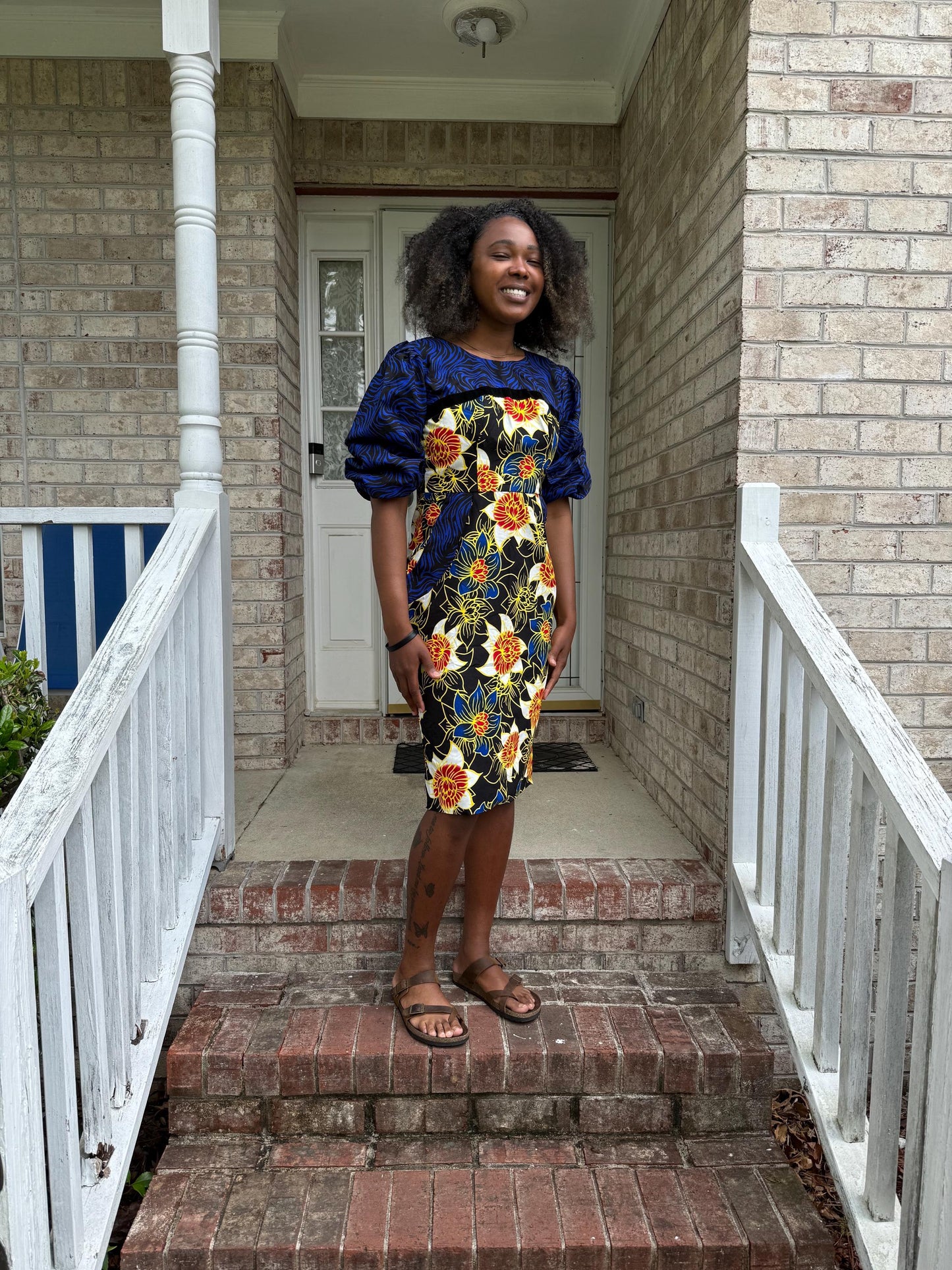 African Floral Print Ankara Dress Afro American Outfits