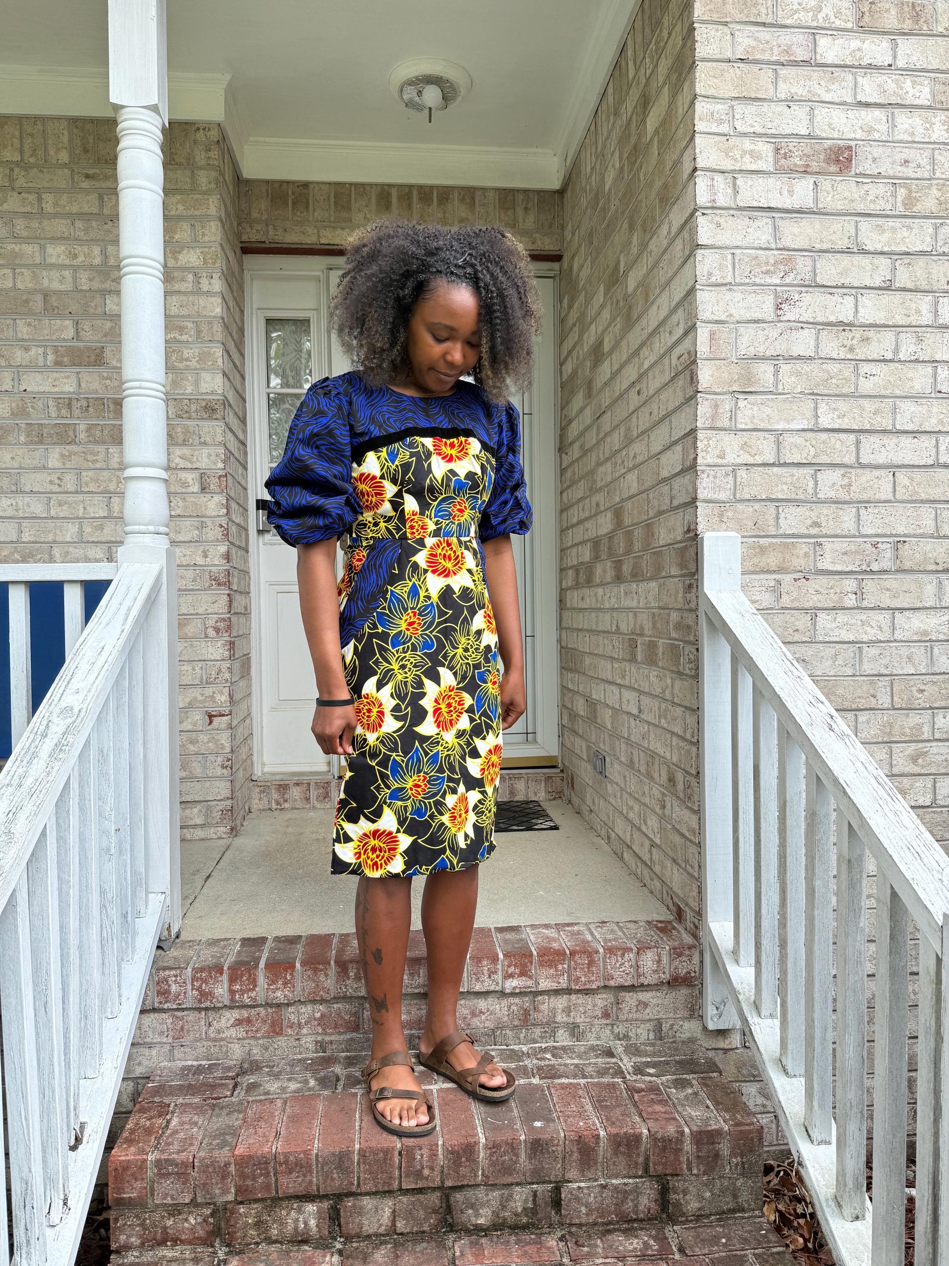 African Floral Print Ankara Dress Afro American Outfits