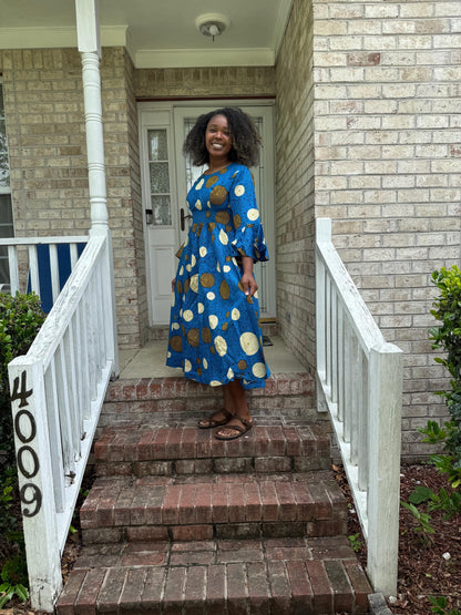 African Prints Ankara Afro Kandake Fit and Flare Long Dress