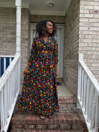 African Print Ankara Long Afro Lagos Dress Afro American Outfits
