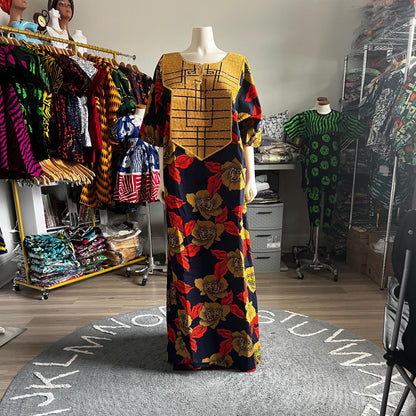 African Print Ankara Unique Embroidered Kaftan Dress