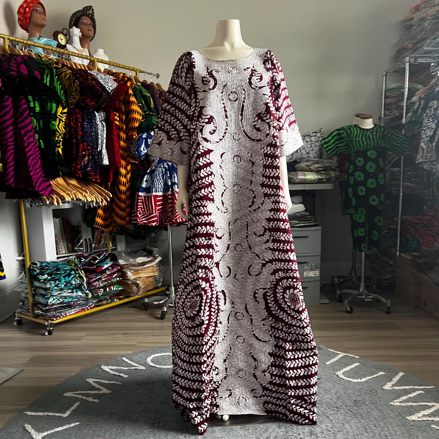 African Print Ankara Unique Embroidered Kaftan Dress