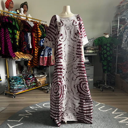 African Print Ankara Unique Embroidered Kaftan Dress